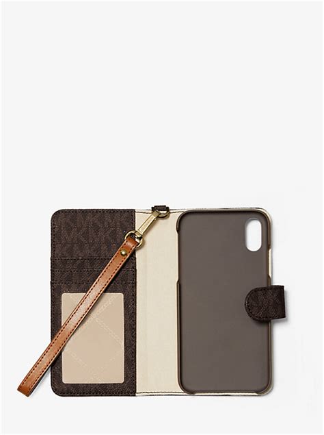 michael kors telefoonhoesje xr|Logo Stripe Wristlet Folio Case For iPhone XR .